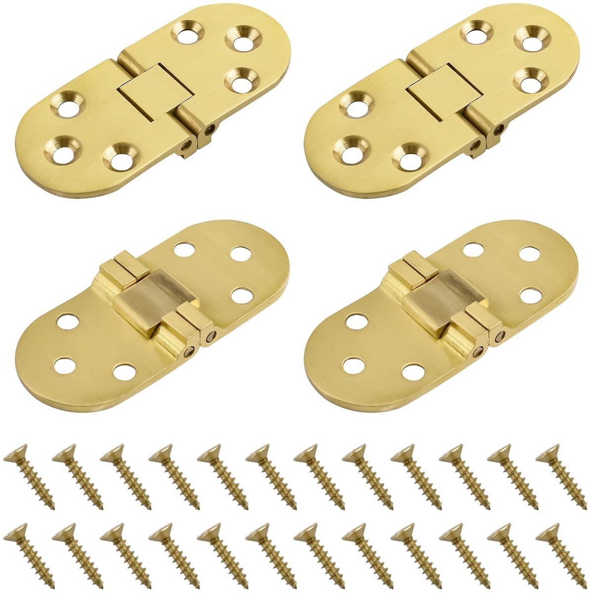 Omgoods- Scharnieren 4 Stuks - Massief Messing - Duurzaam - Deurscharnieren - Tafelscharnieren - Klaptafel - Corrosiebestendig - Deurscharnier
