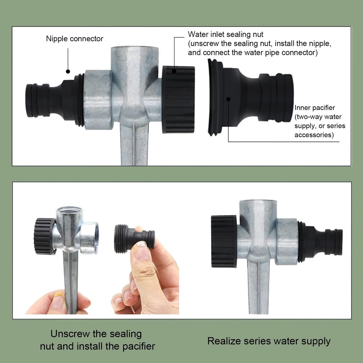 Omgoods- Irrigatiesproeier NPT1/2 inch - Tuinsproeier - Sproeikop - Watering Connector - Meerdere aansluitingen - Efficiënte irrigatie
