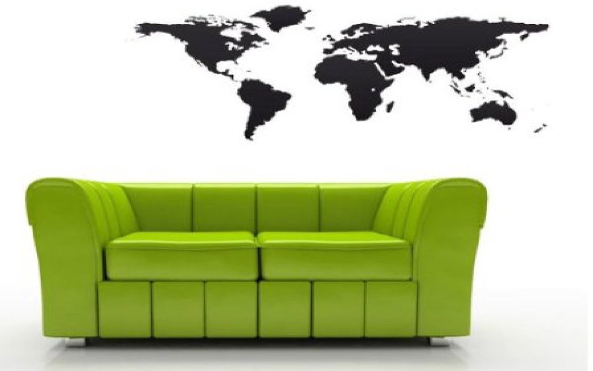 Omgoods - Wereldkaart Wandsticker voor Decoratie in Huis