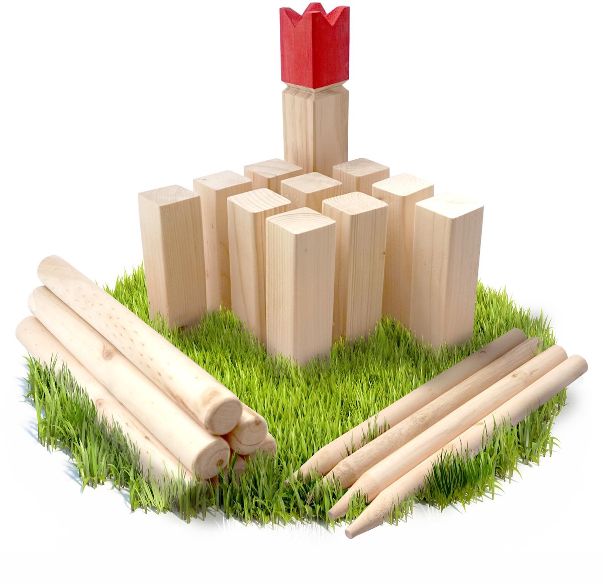 Omgoods - Kubb Spel - Originele Viking Spelset van Hout