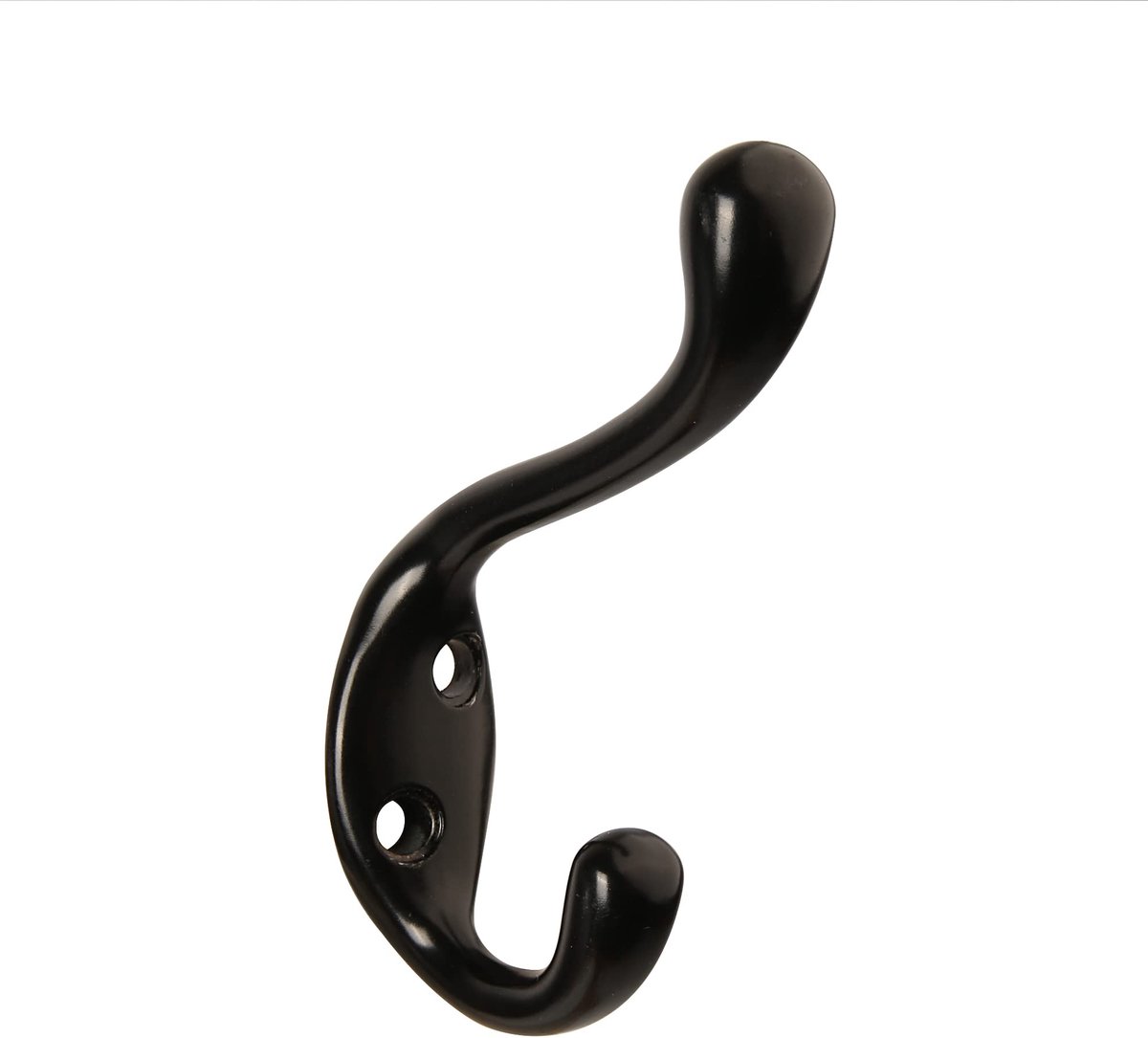 Omgoods - 6 Stuks Dubbele Prong Robe Hook - Zwarte Antieke Wandmontage Haken voor Jassen en Handdoeken