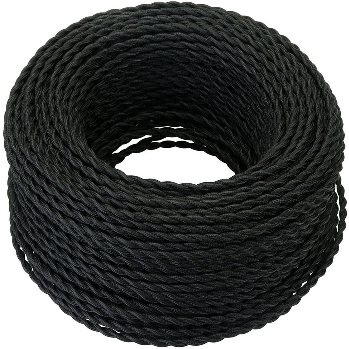 Omgoods - 20 Meter Zwart Textiel Kabel voor Verlichting en Decoratie