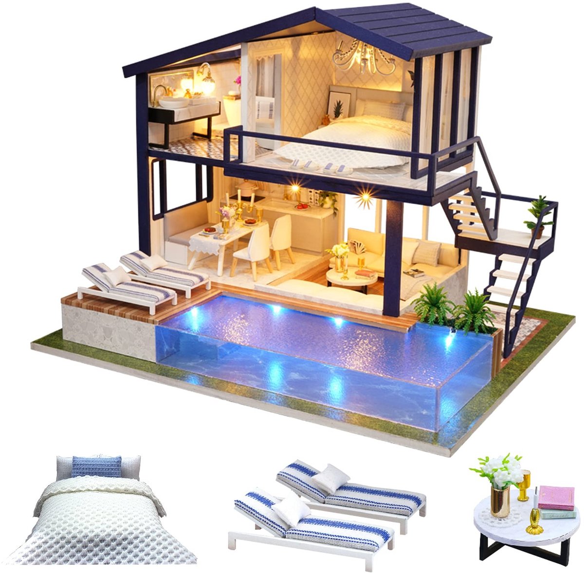 Omgoods - DIY Houten Poppenhuis Miniatuur Kit