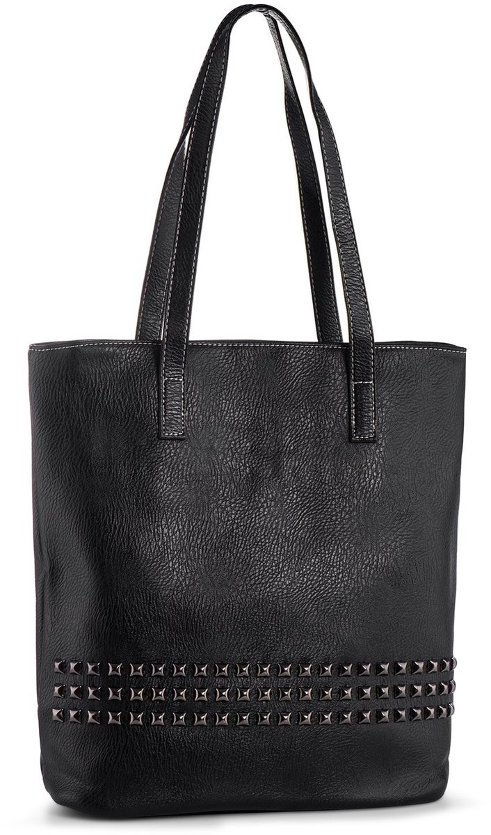Omgoods - Dames Shopper Tas van PU Leer met Studs voor Werk en Reizen