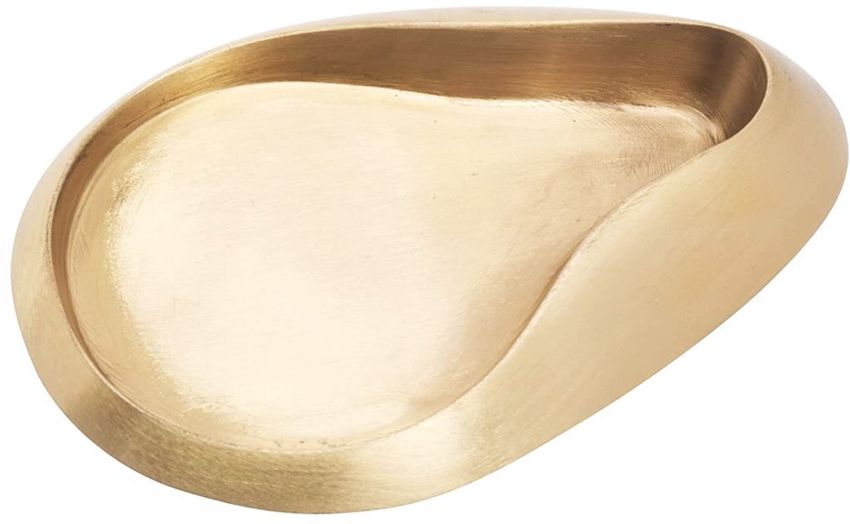 Omgoods - Ovalen Kaarsenplateau van Messing 17x11cm Goud Matt
