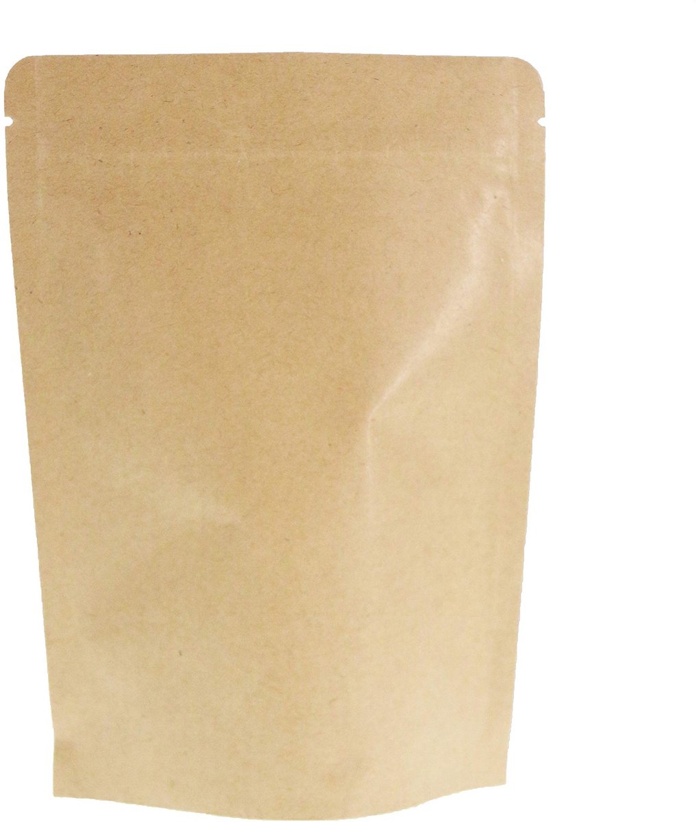 Omgoods - Set van 50 Kraft Stand Up Food Bags met Rits en Folievoering