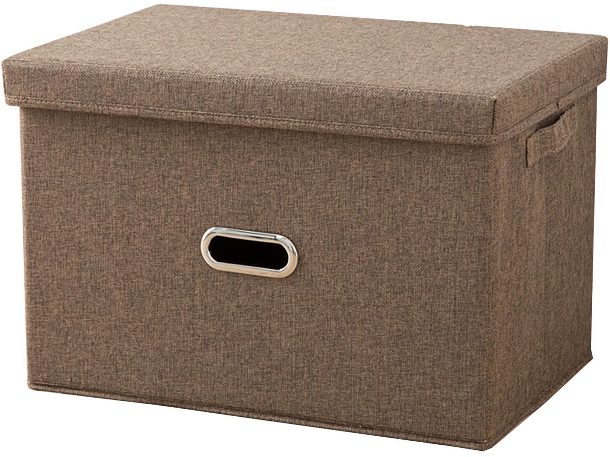 Omgoods- Opbergkubussen Grote Capaciteit - Opvouwbaar - Katoenen Linnen - Organizer voor Kleding - Neutraal Kleurenschema - 44x29x30cm - Opbergdoos