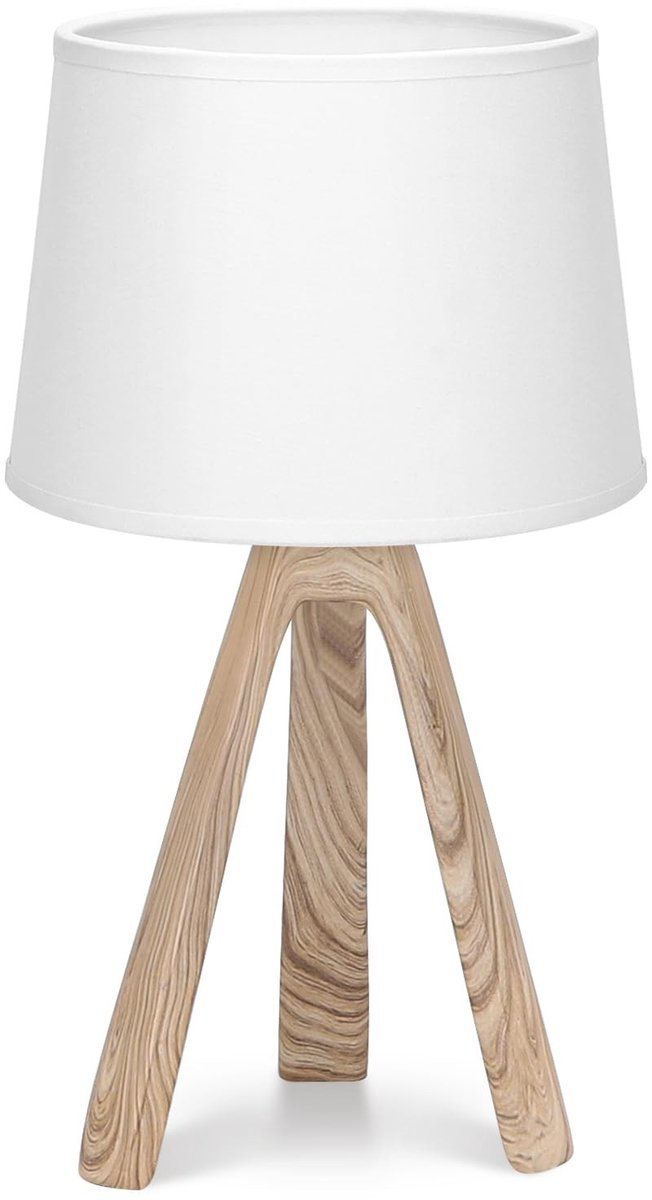 Omgoods - Vintage Tripod Tafel Lamp met Polyester Lampenkap