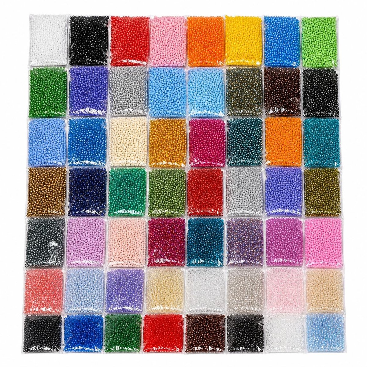 Omgoods - 40.000 Glazen Seed Beads in 60 Kleuren (8/0, 3 mm)