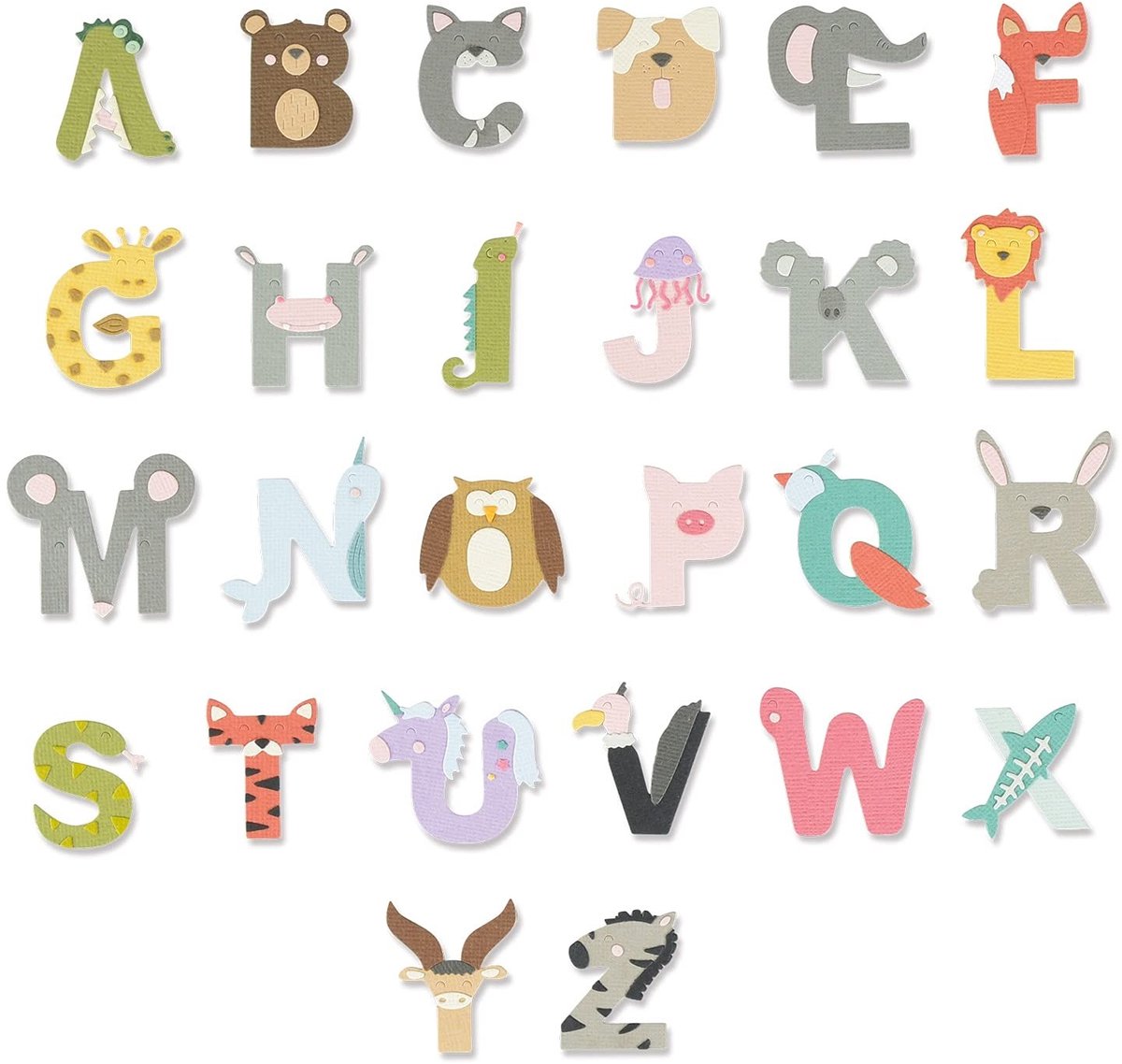 Omgoods - Animal Alphabet Thinlits Stansset van 26 Stukken