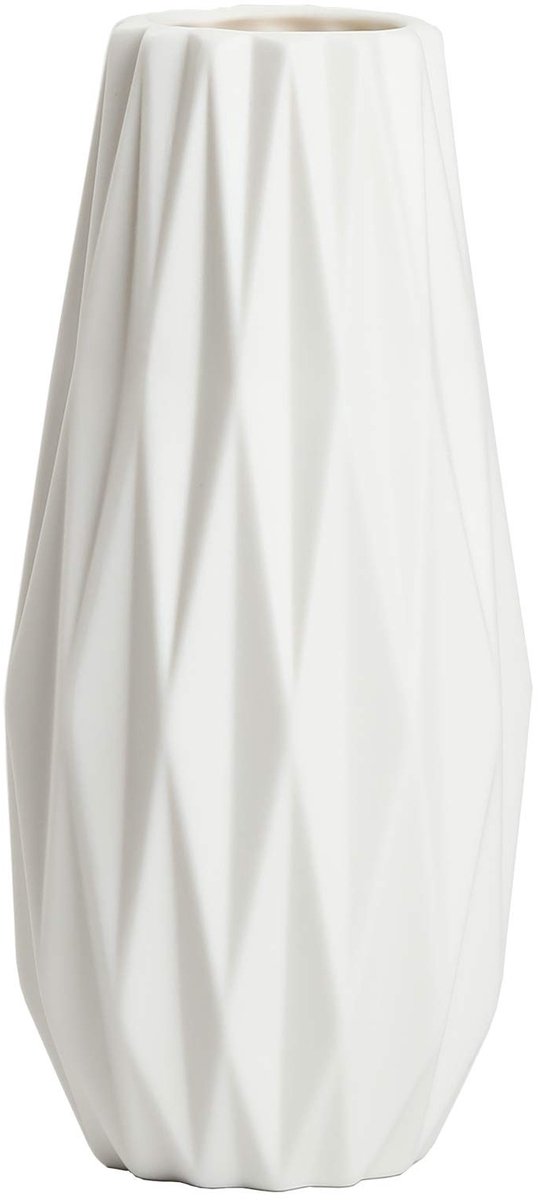 Omgoods - Eenvoudige Witte Keramische Origami Vaas