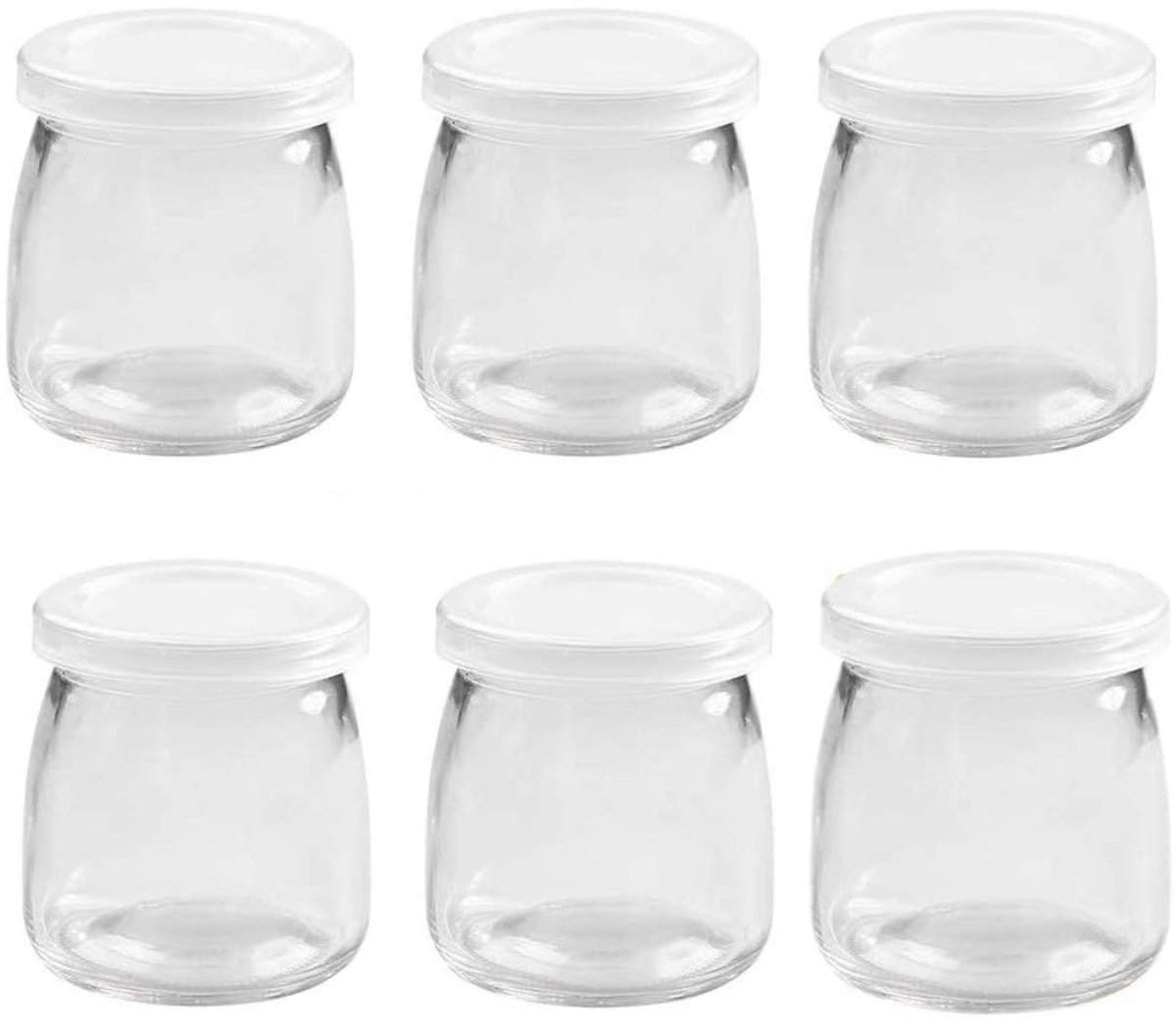 Omgoods- Glazen Potten 200ml - Set van 6 - Hittebestendig - BPA-vrij - Voedselveilig - Geschikt voor yoghurt en desserts - Yoghurtpotten