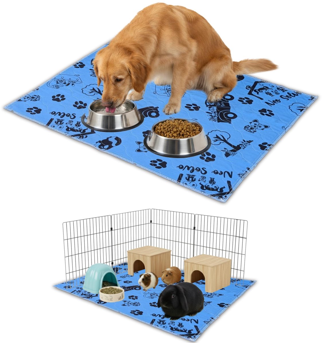 Omgoods - XXL Vouwmat 120 x 160 cm voor Huisdieren, Waterproof en Absorberend