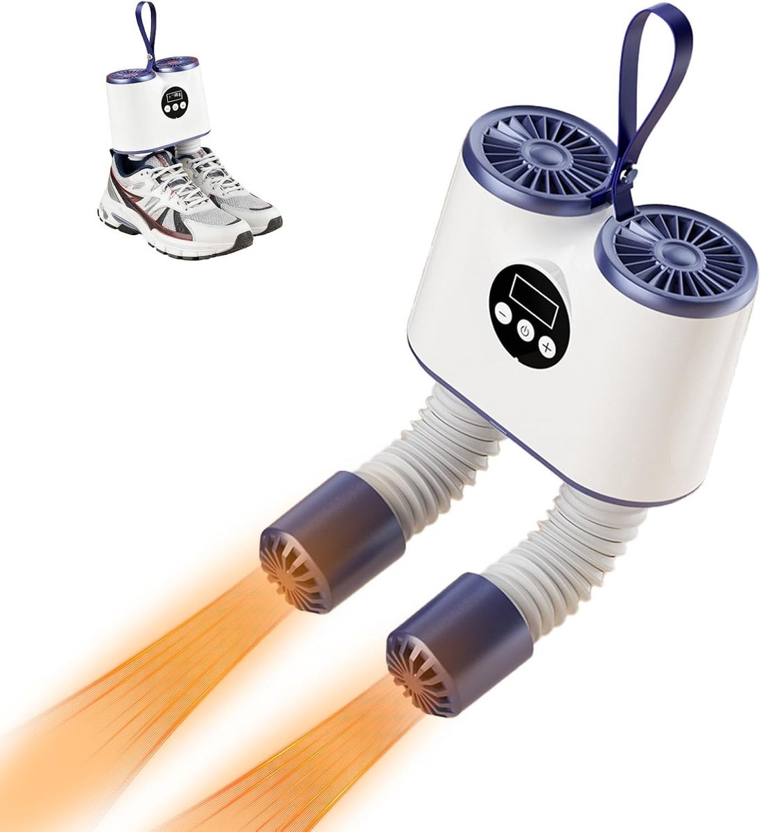 SnelShoppen - Elektrische Schoendroger met Timer (240 min), 60 °C, Constante Warmte en Vochtverwijdering, Flexibele Slang voor Alle Schoenmaten, Inclu