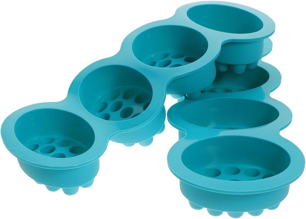 SnelShoppen - Set van 2 Siliconen Zeepvormen, Ovaal met Massageschalen, Flexibele DIY Vorm voor Handgemaakte Zeep, Kleine Zeepvormen, BPA Vrij, Snelle