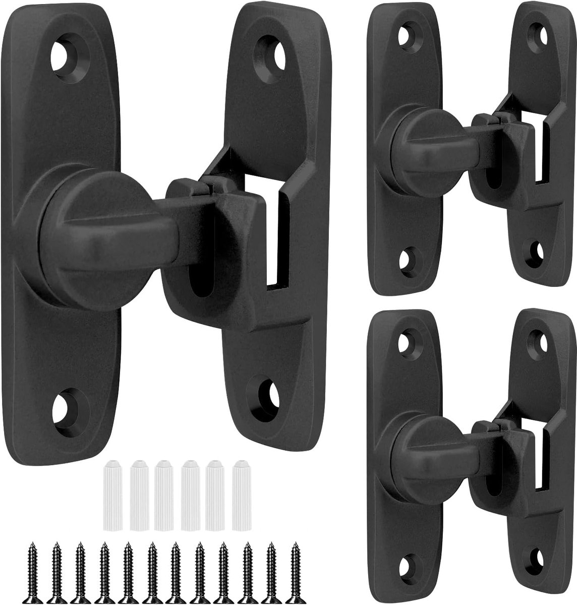 3 Pairs Sliding Door Lock, Sliding Door Lock 90/180 Degree Locking Lock, Door Lock with Screws, Door Lock, Inner - ShopVlot