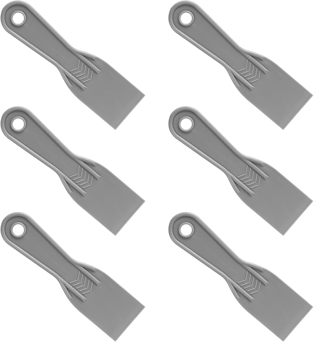 SnelShoppen - 6 Stuks Flexibele Plastic Plamuurmes, Muur Schraper Accessoire voor Reparatie Plamuur, Pleisterwerk en Schilderen (Grijs)