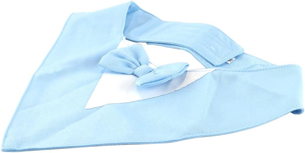 SnelShoppen - Driehoekige Hondenhalsband met Droolbiesje, Honden Smoking met Strik voor Bruiloften, Verlovingen en Verjaardagen, Maat 42 cm, Blauw, Vo