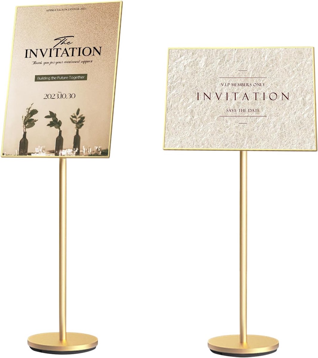 A2-standaard met draaibaar paneel - goud acrylglas - verstelbaar - perfect voor menu's - ShopVlot