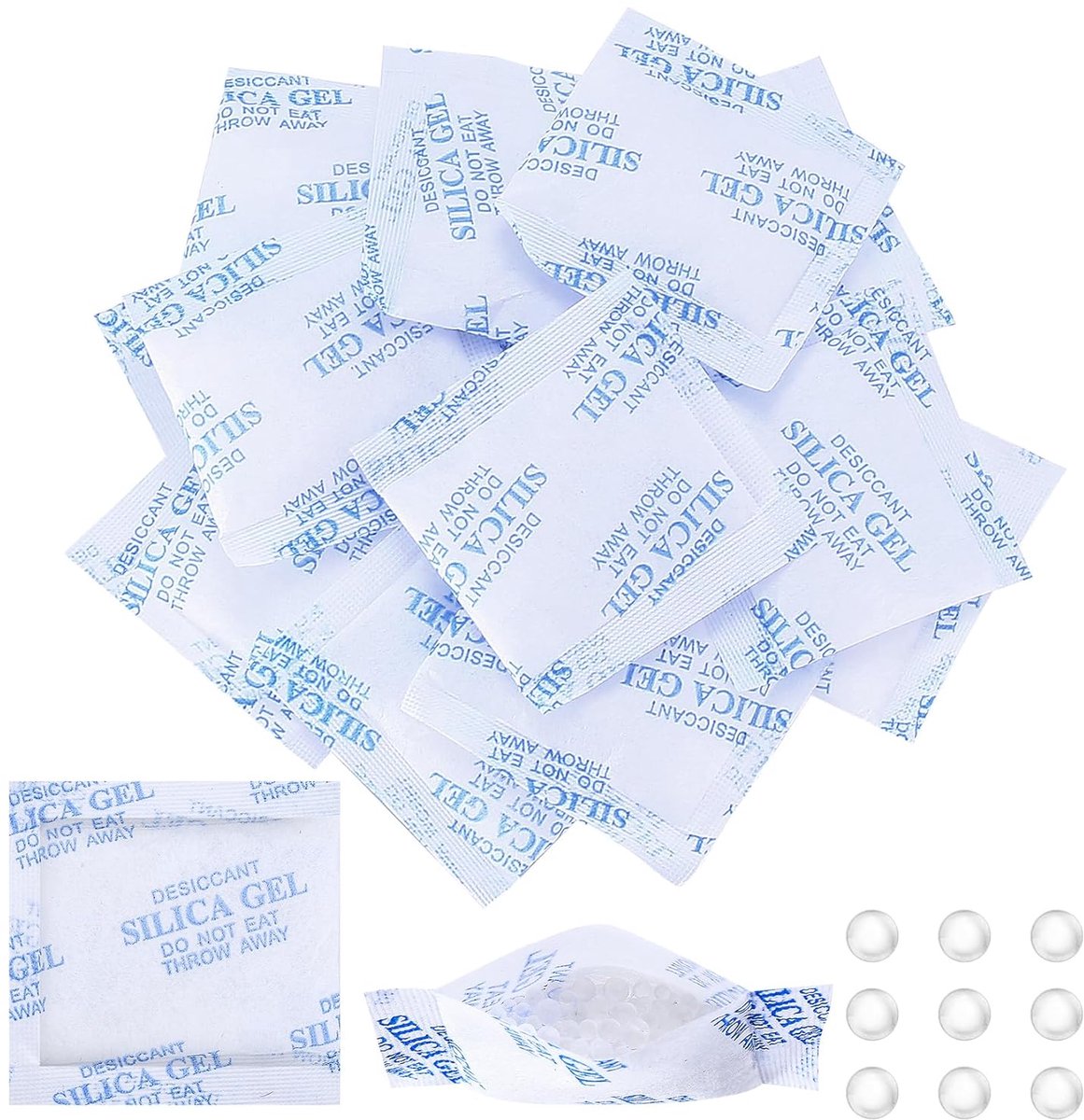 Silica gel zakjes 20g x 48 stuks - vochtabsorberend - geschikt voor elektronica en kleding - houdt oppervlakken droog - ShopVlot