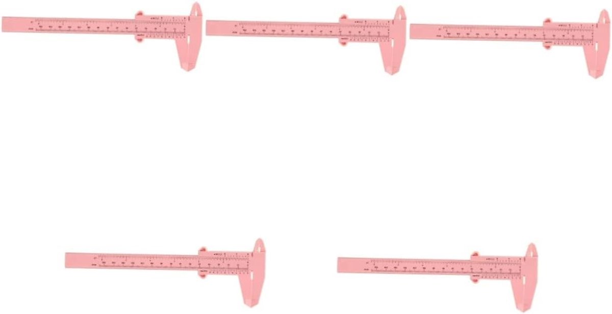 Wenkbrauw Meetliniaal - Meetinstrument Schaalverdeling - Schoonheidsmetingen - Dubbele Schaalverdeling - 20.9 x 7.3 cm - Roze