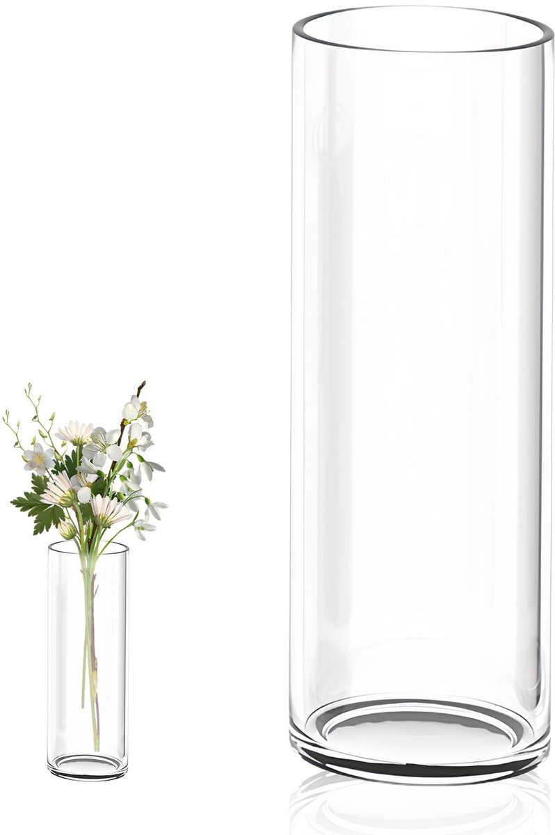 SnelShoppen - Glazen Bloemenvaas 30 cm Transparant, Decoratieve Vaasje voor Woonkamer, Bruiloft, Slaapkamer en Feestelijkheden