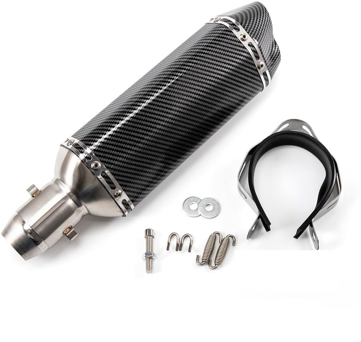 Motorcycle Exhaust Pipe 36mm 51mm Universal Exhaust Slip On Compatible with ATV Dirt Bike Street Bike Roller (B) - ShopVlot