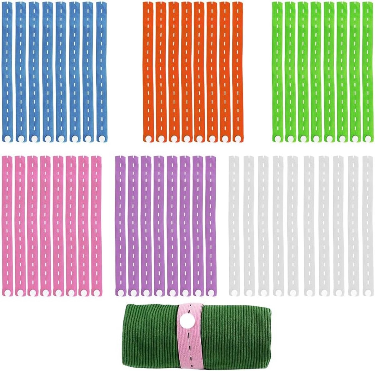 Elastische kleding opslagbanden 50 stuks - 24.5 cm - kleurrijk - ideaal voor kledingorganisatie - SnelShoppen