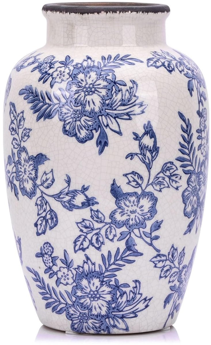 Omgoods - Vintage Chinoiserie Vaasje 27 cm voor Landelijke Decoratie