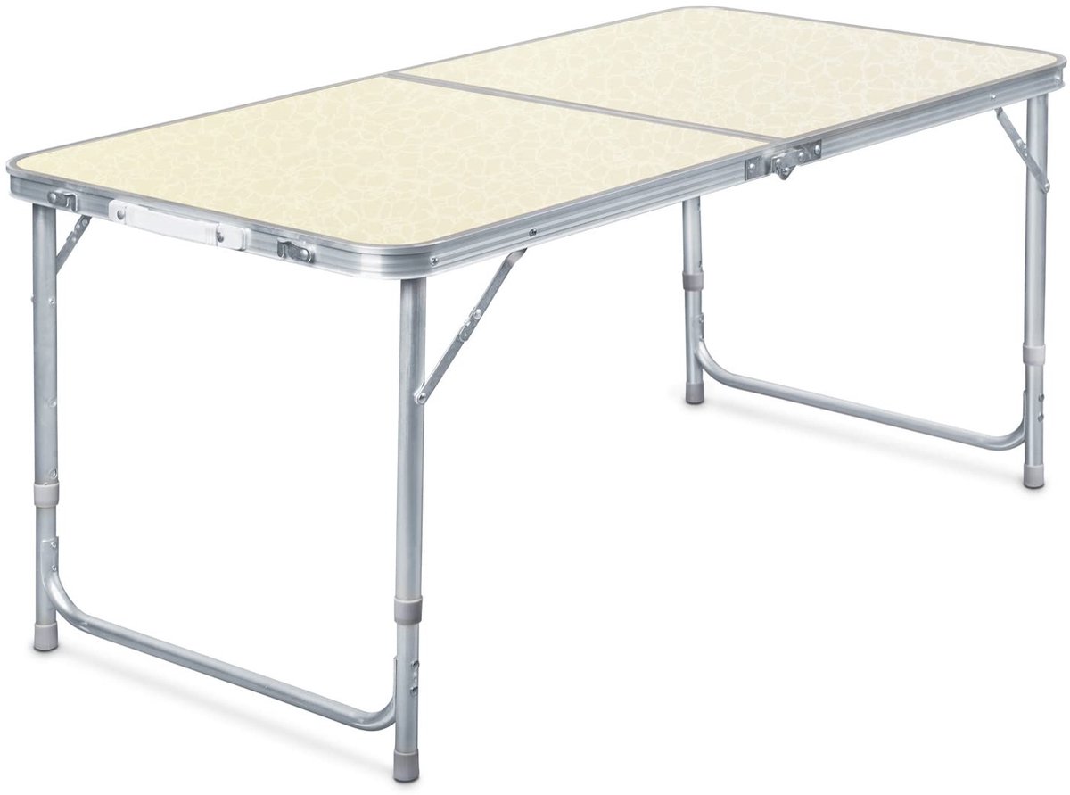 Omgoods - Vouwbare Campingtafel 120x60 cm - Hoogteverstelbaar en Multifunctioneel