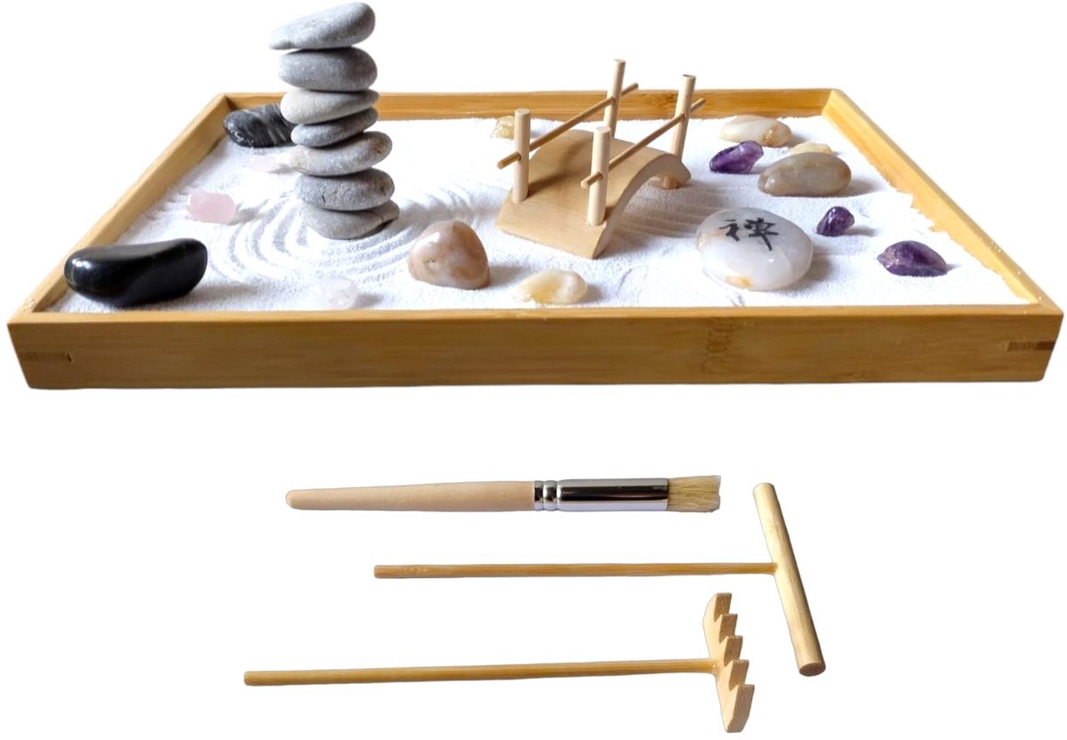 Omgoods - Miniatuur Zen Tuin Set voor Meditatie en Ontspanning
