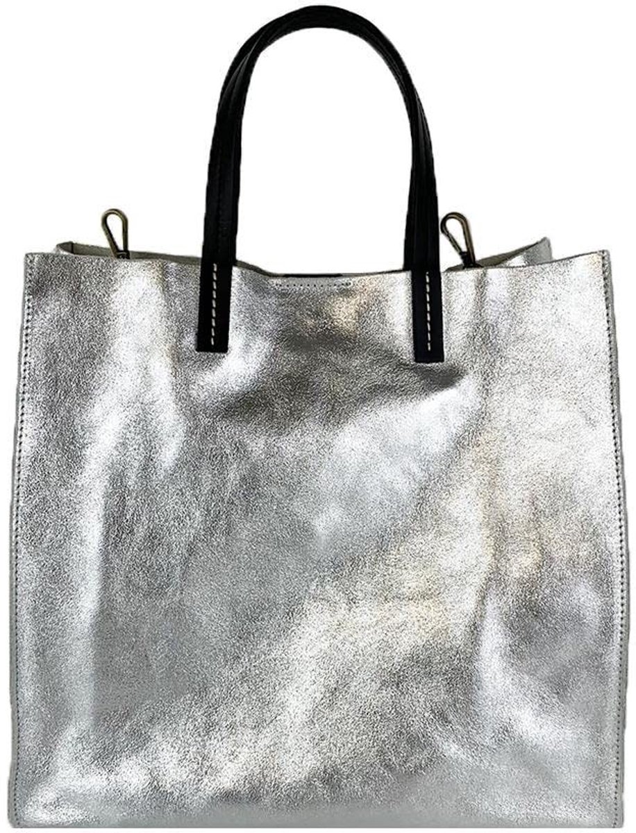 Omgoods - Elegante Shopper van Echt Leer voor Dames, Gemaakt in Italië