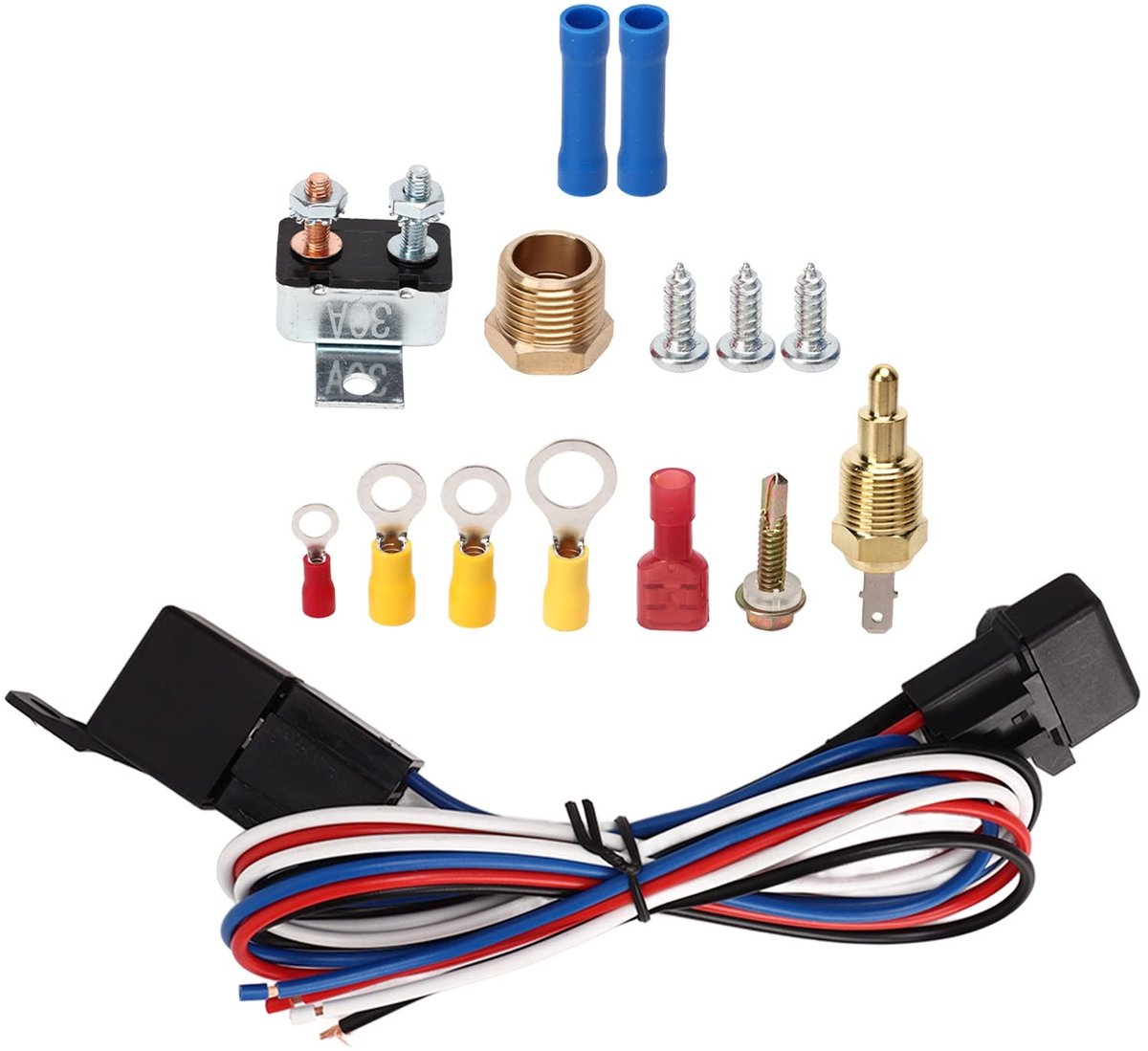 Omgoods - Elektrische Koelventilator Thermostaatset voor Auto's en Vrachtwagens