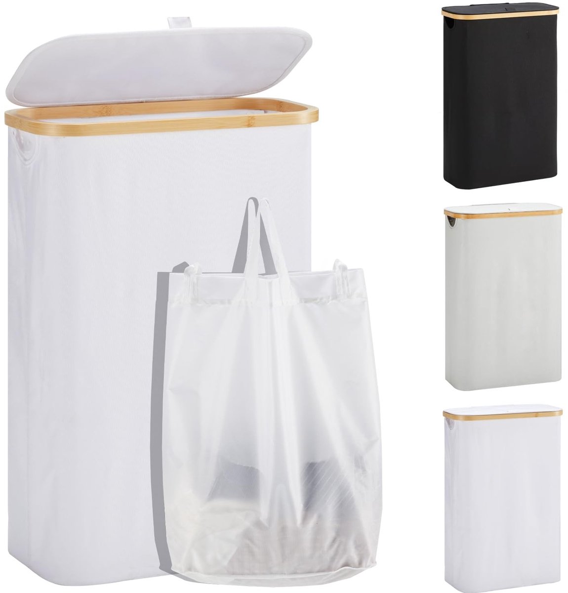 Omgoods - Wasmand met Deksel en Vouwbare Functie, 48 Liter