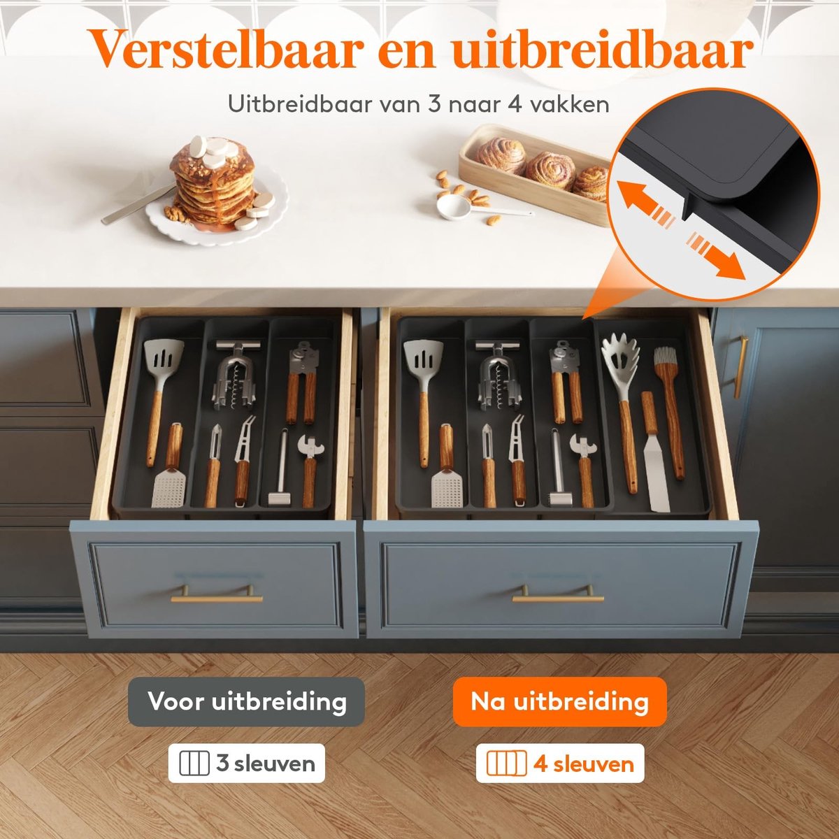 Omgoods - Uitschuifbare Bestek Organizer voor Keukenlade