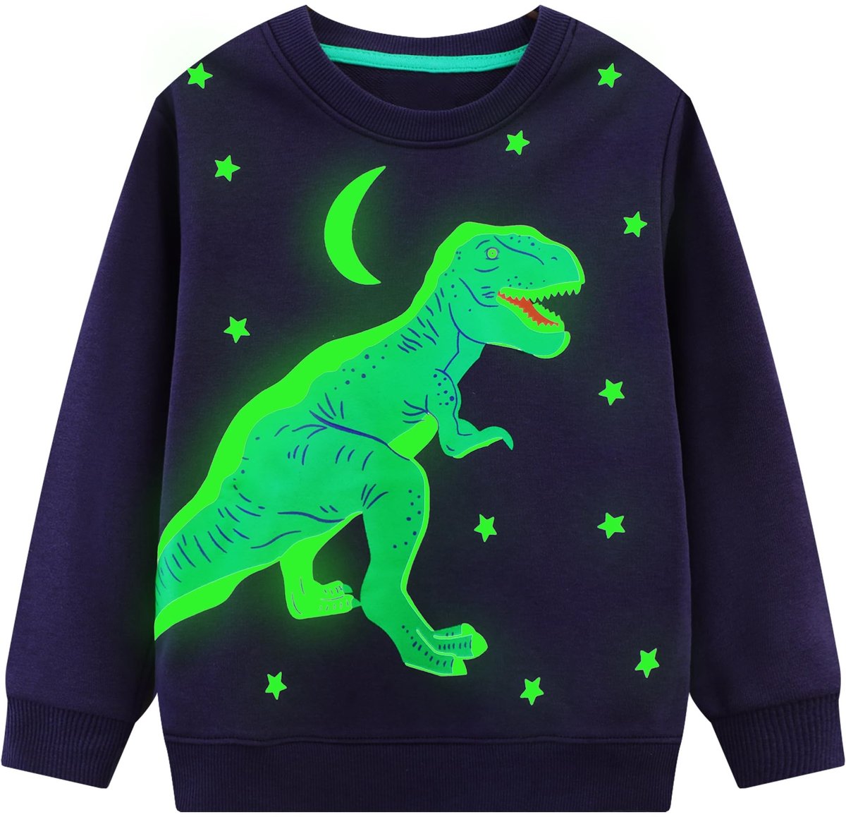 Omgoods - Sweatshirt voor Kinderen met Dinosaurusprint en Kap