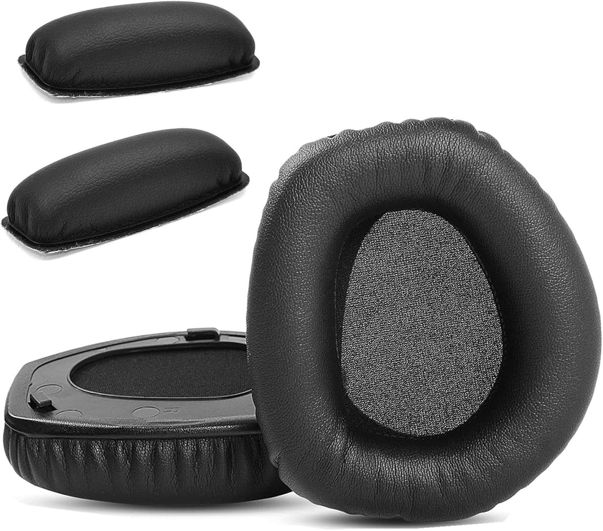 SnelShoppen - Vervangende Oorkussens Oorkappen Eiwitleer voor Sennheiser HDR165 HDR175 Draadloze Hoofdtelefoon Hoofdband Geheugenfoam Zwart