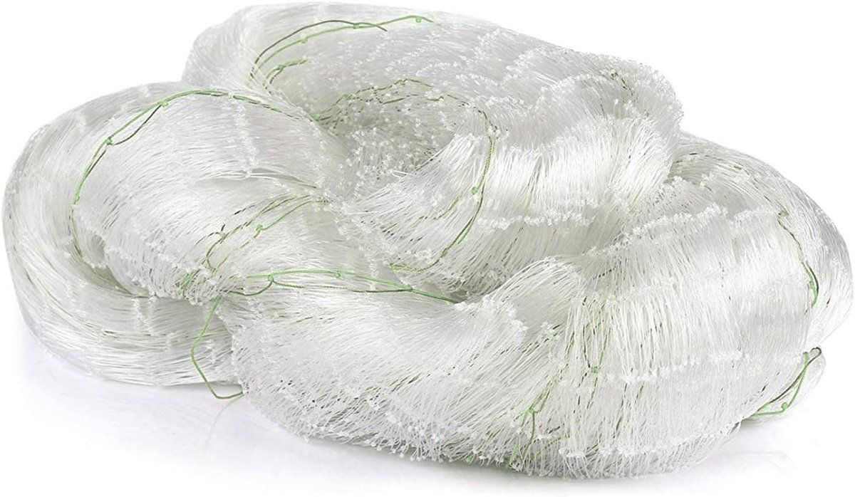 SnelShoppen - Vogeltjes Beschermnet voor Tuin en Planten, Sterk Nylon, 10m x 4m, UV-bestendig, Wit met Rode/Groene Zijkanten, Vogelbescherming, Tuinac