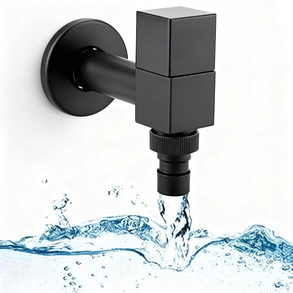 SnelShoppen - Koper Vierkante Waterkraan Zwart Filter Mop Tuin Badkamer Balkon Kraan Stabiele Stroom Multifunctionele Waterdispenser Keuken G1/2-draad