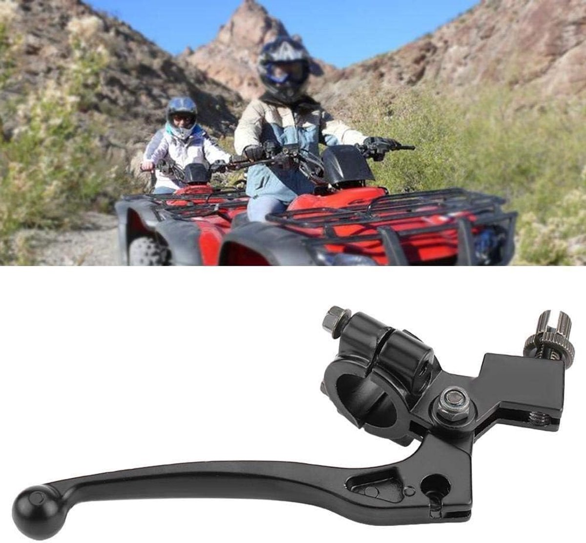 SnelShoppen - Vouwbare Koppeling Hengel - 7/8" 22mm Voor 50CC-125CC Dirt Pit Bike - Motorfiets Stuur met Perch - Geribbeld Zilver, Duurzaam en Lichtge