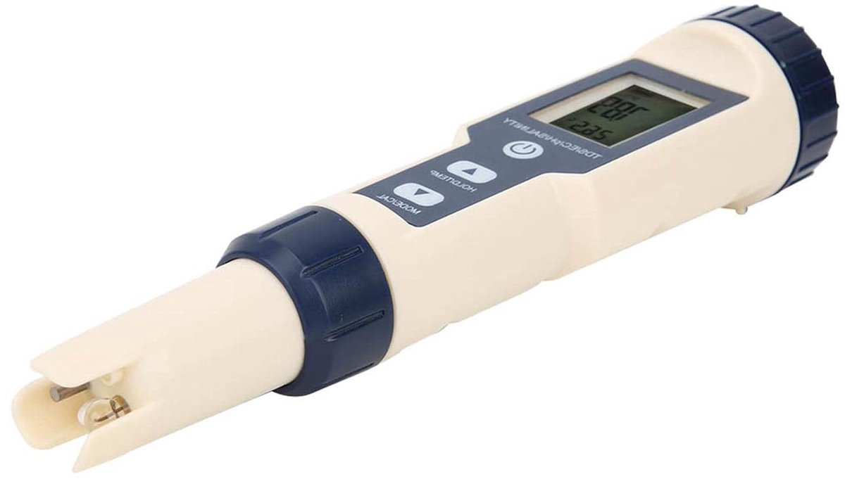 Digitale Waterkwaliteit Tester - PH Meter TDS EC - Water Kwaliteit Meten - 5-in-1 Metingen - IP67 Waterdicht - Zwart