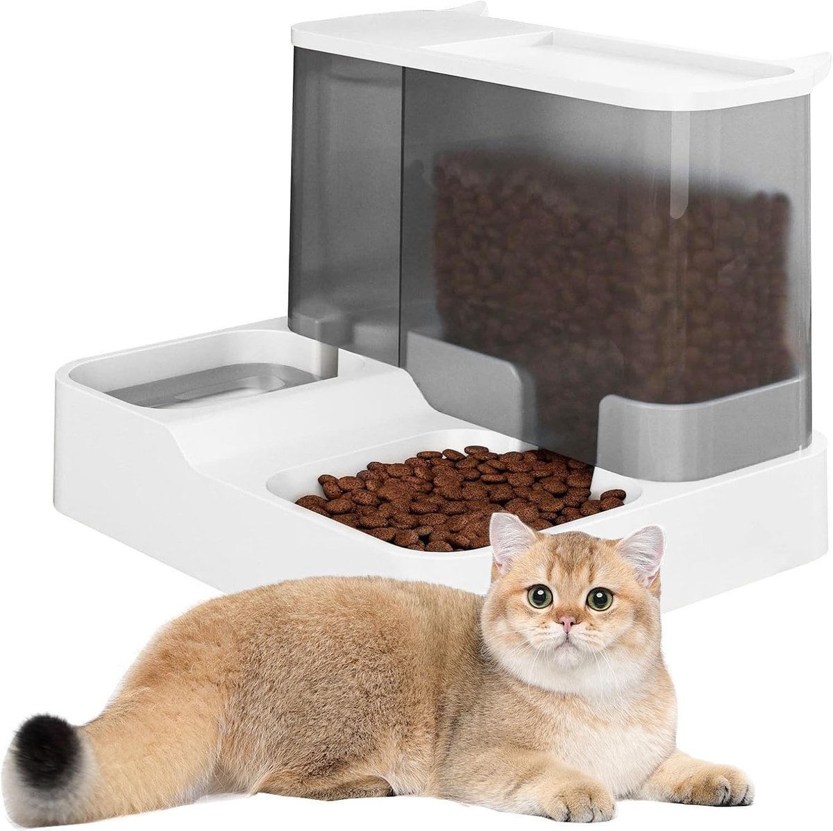 Automatische Voeder- en Waterdispenser voor Honden en Katten - 2-in-1 Voederoplossing voor Huisdieren, Betrouwbaar en Handig voor Elke Dier