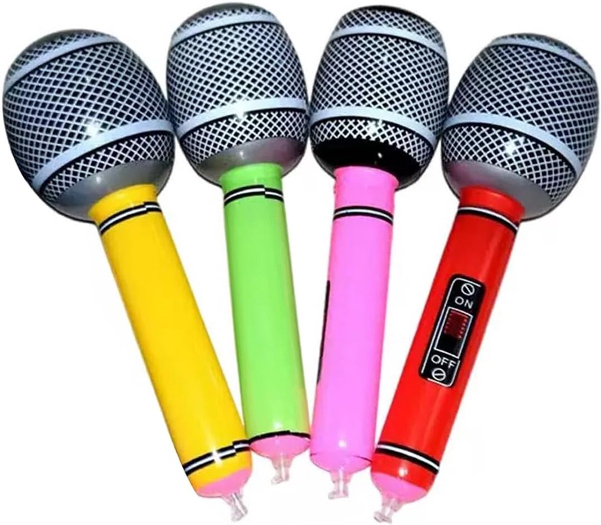 4 Inflatable Microphones, Inflatable Musical Instruments for Parties, Microphone, Guitar and Saxophone in Balloons - ShopVlot