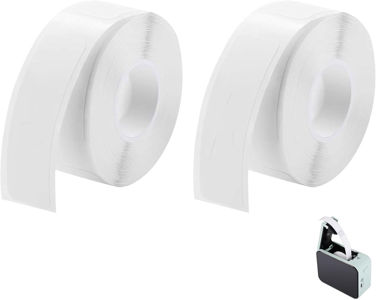 SnelShoppen - P15 Labels 2 Rollen 12mm x 40mm Hechtende Thermische Tape Labels, Geschikt voor P15 Labelprinters, Ideaal voor Thuis, Kantoor, School, M