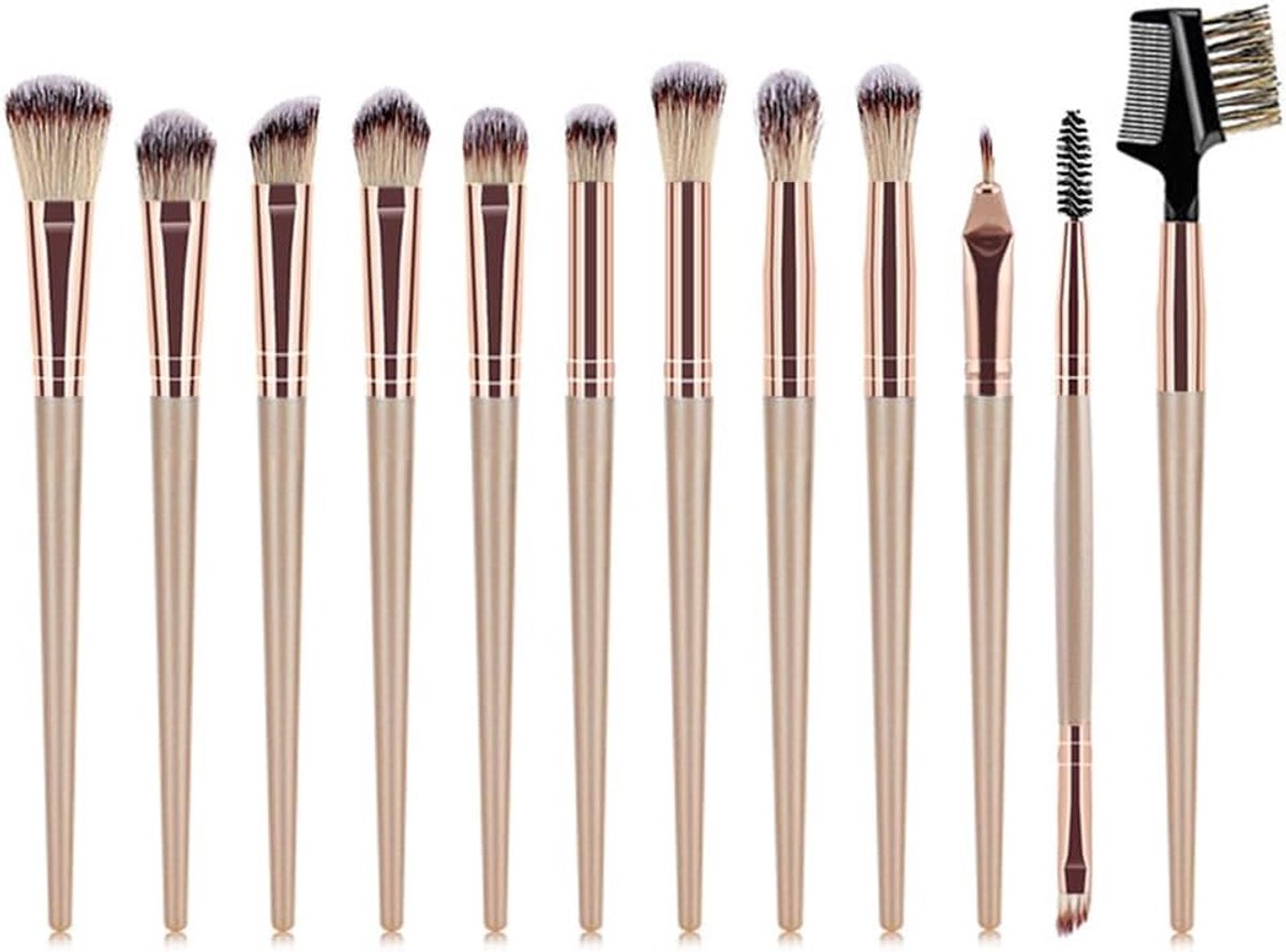 12 Pieces Professional Makeup Brush Set Foundation Brush Blush Brush Powder Brush Concealer Eye Shadow Brush Synthetic - ShopVlot