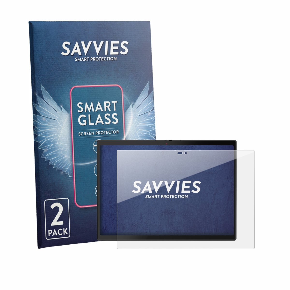 2 Stuks Savvies Screenprotector - geschikt voor Lenovo ThinkPad X13 Gen 1 Detachable - beschermfolie glas transparant
