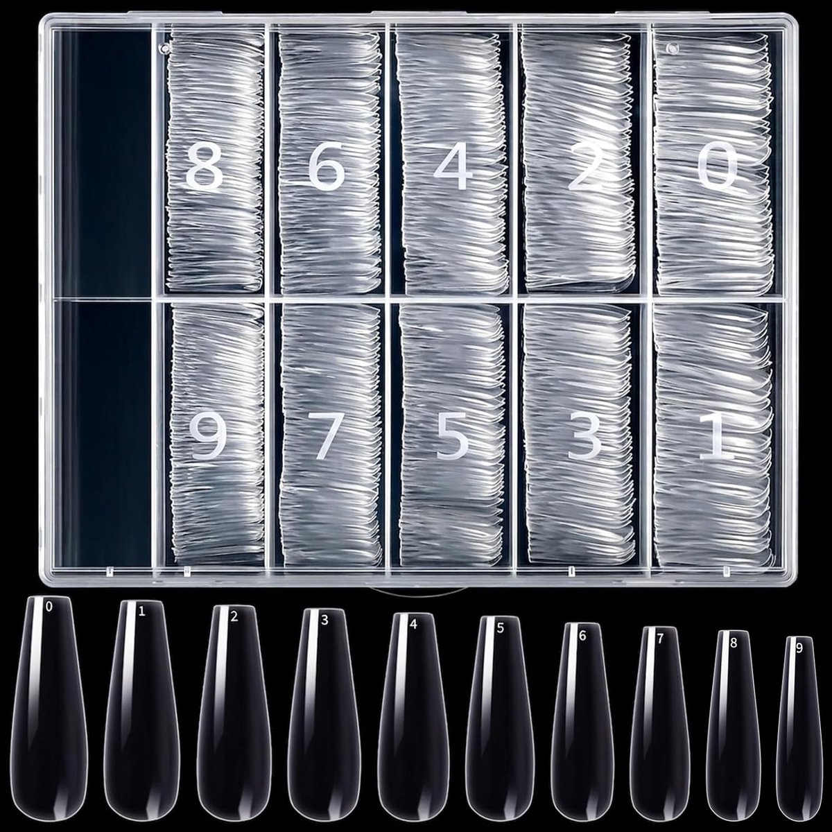 SnelShoppen - 500 Stuks Acryl Nepnagels, Transparante Coffin Nageltips voor Vrouwen en Meisjes, Perfect voor Feestjes en Speciale Gelegenheden
