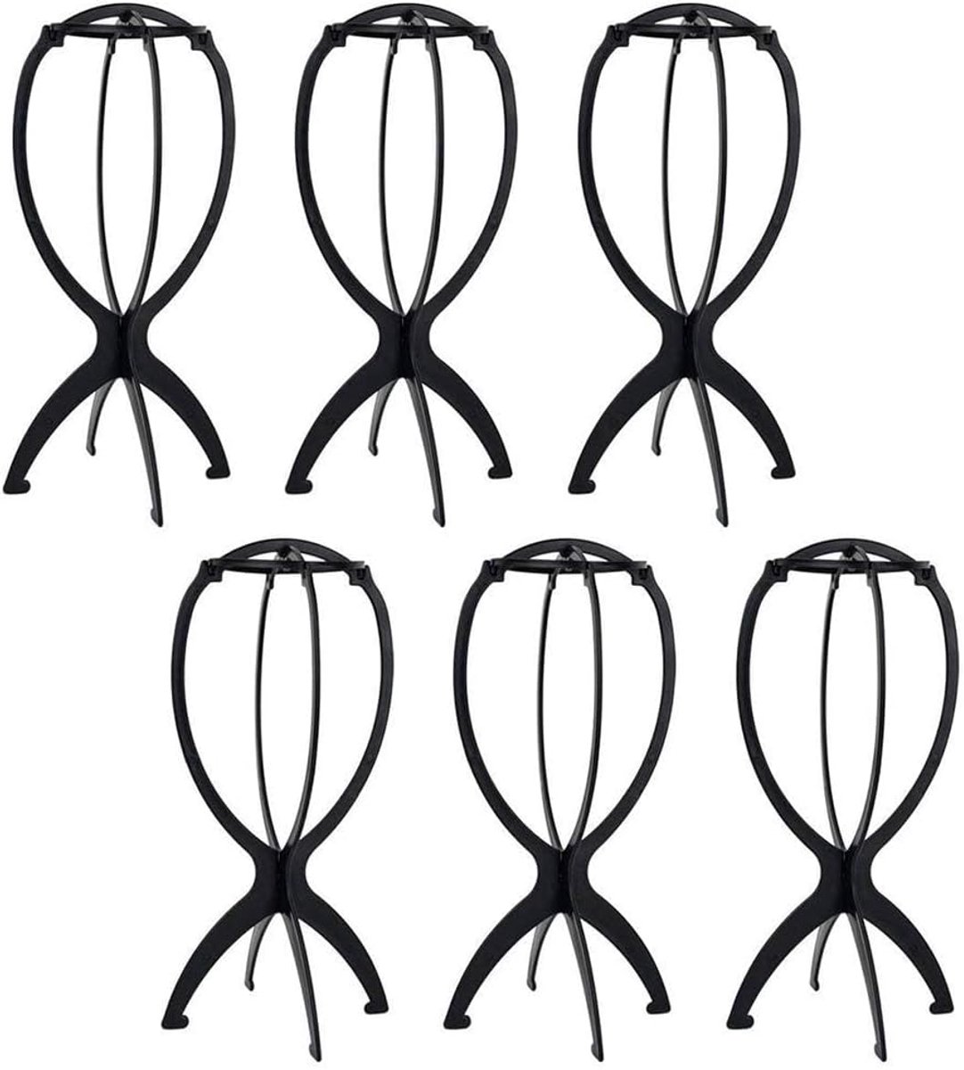 SnelShoppen - 6 Stuks Vlechtstandaard Vouwbaar Verplaatsbaar Plastic Zwart 36 x 16 cm - Ideaal voor Reis, Opslag en Lucht Droogproces