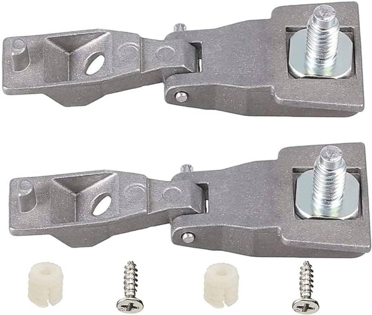 SnelShoppen - 2 Buitenstoel Deur Scharnier 51964555 51939041 Compatibel met Fiat 500 E Alfa Romeo 147 - Hoogwaardige Ijzeren Versterking - Chroom - Li