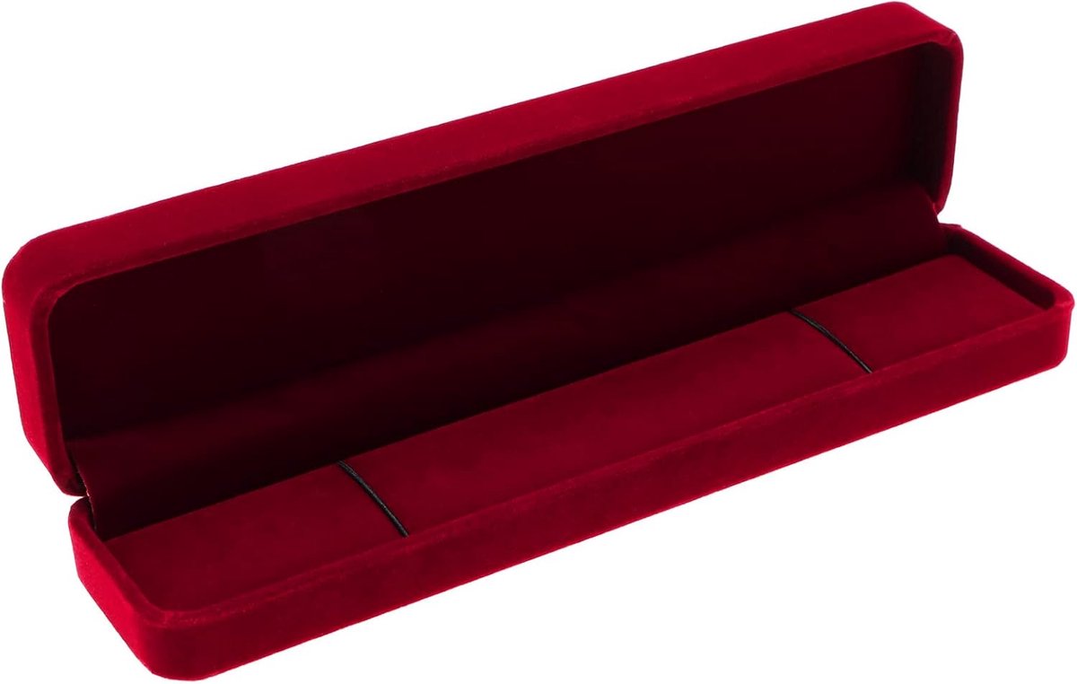 SnelShoppen - Luxe Velvet Sieraden Display Box - Rectangulaire Verpakking voor Kettingen, Armbanden en Hangers - Decoratieve Organiser voor Vrouwen, M